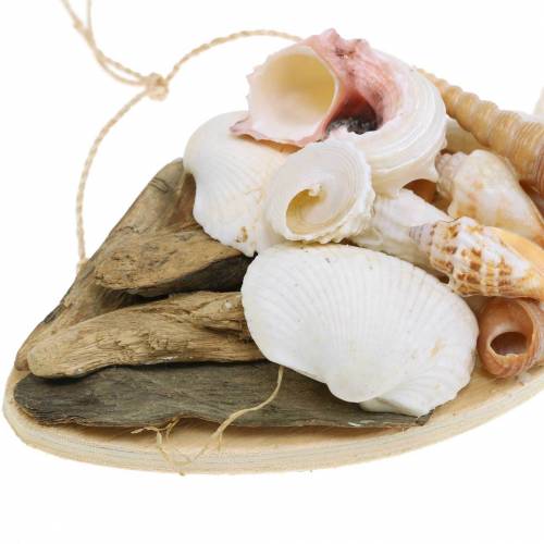 Floristik24 Maritieme decoratie voor hangende vissen met schelpen hout 18cm