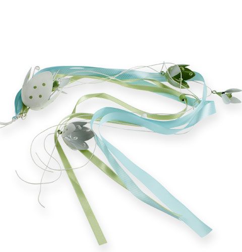 Floristik24 Decoratieve hanger met metalen bloemen en linten 90cm