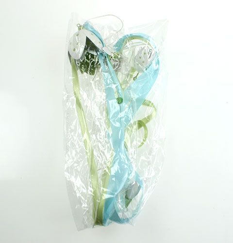 Floristik24 Decoratieve hanger met metalen bloemen en linten 90cm