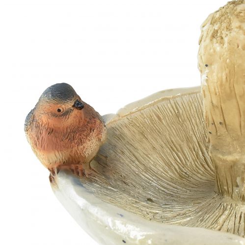 Artikel Decoratieve paddestoel met vogel herfstdecoratie om op te hangen Ø15cm H12cm