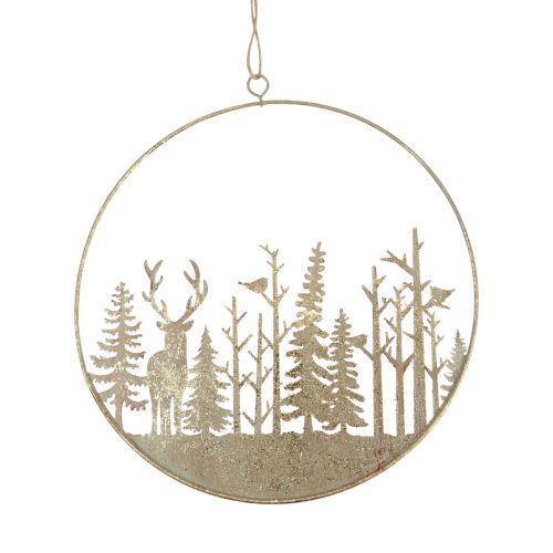 Floristik24 Decoratieve ring metaal boshert decoratie vintage goud Ø22,5cm