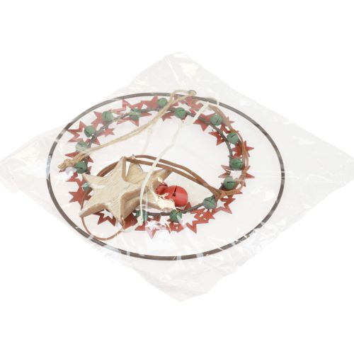 Artikel Hangdecoratie Kerstdecoratie ring metaal hout vintage Ø19cm