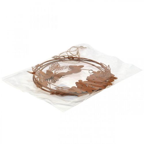 Floristik24 Raamdecoratie lente, hangende decoratie muur metaal roest look 18/18.5cm 3st