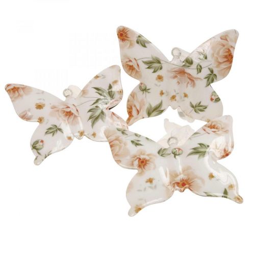 Floristik24 Deco vlinders metalen deco hanger bloemen B12×H10cm 3st