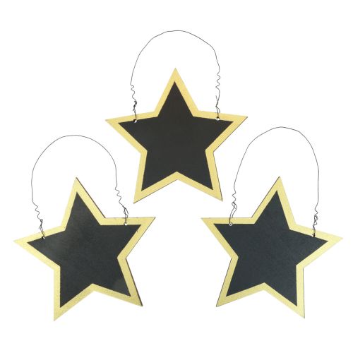 Floristik24 Houten sterren zwart goud decoratieve hangers Kerst Ø15cm 8 st