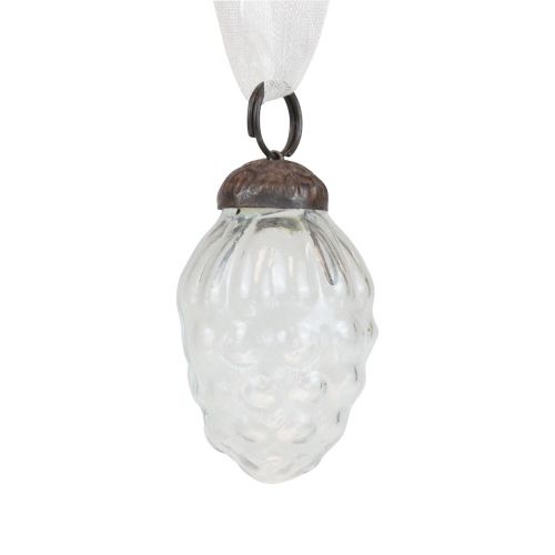 Artikel Kerstdecoraties glazen decoratieve hangers glazen kegels 3×4,5 cm 12 st