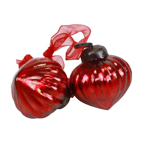 Artikel Kerstversiering glas decoratieve hangers glas rood 3,5×4cm 12 st