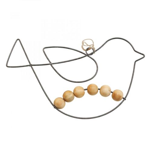 Floristik24 Decoratieve hanger vogel deco metaal zwart hout 19x12cm 6st