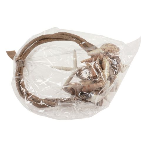 Artikel Decoratieve ring hout zeeslakken schelpdecoratie naturel Ø25cm