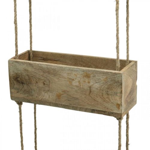 Floristik24 Plantenbakken aan een touw, hangende plank om te planten, houtdecoratie natuurlijke kleuren L98cm B30cm