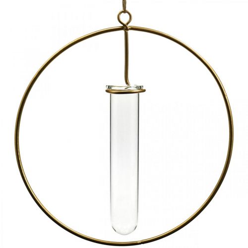 Floristik24 Sierring om reageerbuis op te hangen goudkleurig metaal Ø16cm 4st
