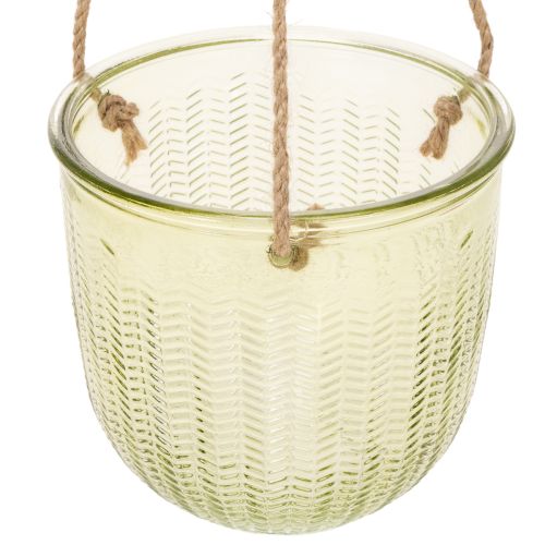 Hangende glazen pot, decoratieve glazen pot, retrostijl, groen/bruin, 14,5 cm, 2 stuks | Floristik24.nl