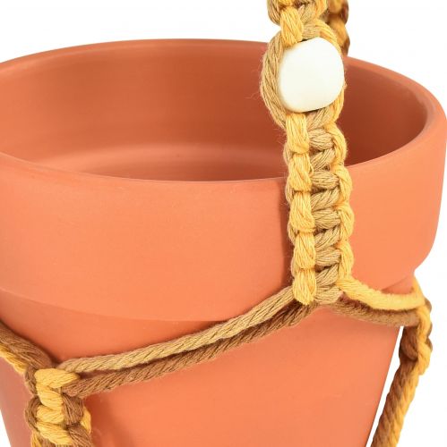 Artikel Macrame hangpot hangpot klei Ø12,5cm H75cm 2st