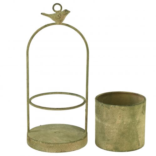 Artikel Hangpot bloempot om op te hangen groen vintage Ø10,5cm