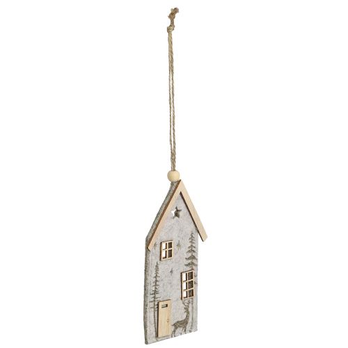 Artikel Huisje om op te hangen kerstviltdecoratie beige 15cm 6 st
