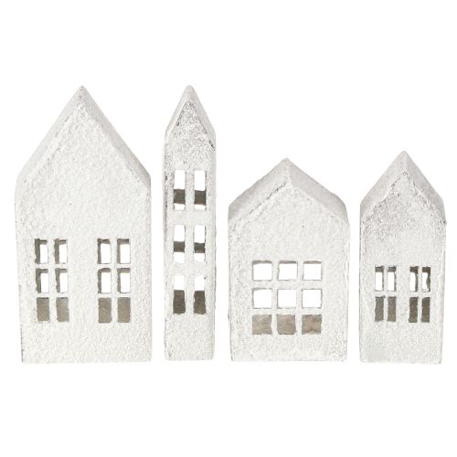 Floristik24 Miniatuurhuisjes voor interieurdecoratie en sfeer, zeer decoratief, tijdloos design voor in huis, 14 cm, 4 stuks