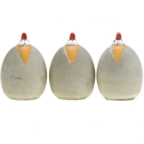 Decoratief figuur haan beton 12cm 3st