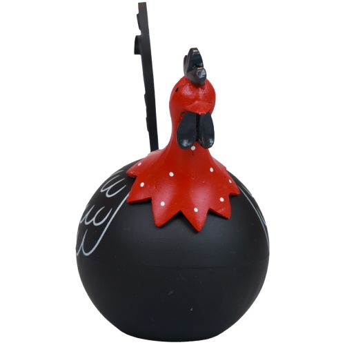 Artikel Haan Paasdecoratie metalen decoratie kip zwart rood H13,5cm