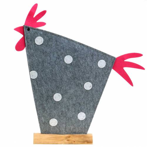 Floristik24 Decoratieve kraan gemaakt van vilt met stippen grijs, wit, roze 57cm x 7cm H58.5cm raamdecoratie