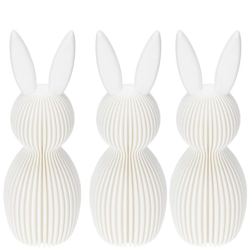 Artikel Decoratief konijnenfiguurtje met een opgevouwen look voor een modern interieur, woonkamer of kantoor, 13 cm, 3 stuks