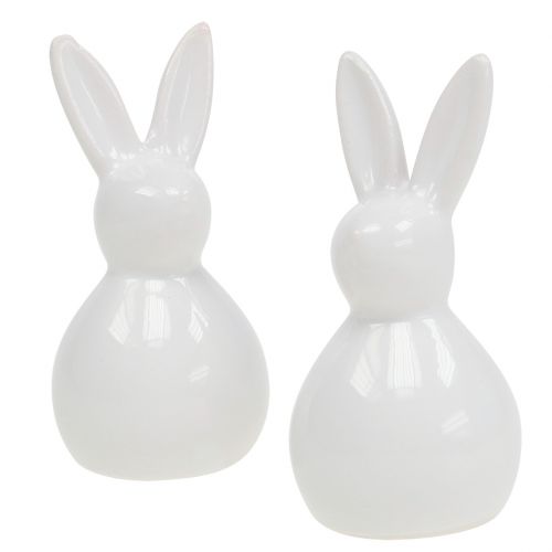 Bunny keramiek wit 7.5cm 6st | Floristik24.nl