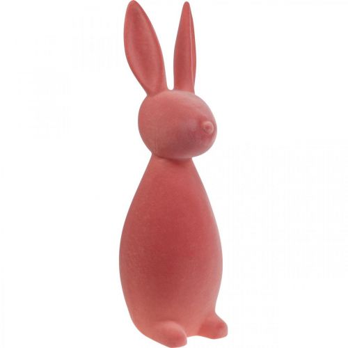 Floristik24 Deco Bunny Deco Paashaas Flocked Oranje Abrikoos H69cm