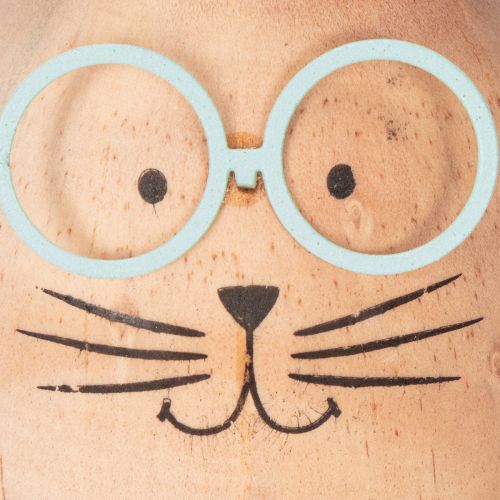 Artikel Decoratieve houten konijntjes met gezichtjes voor een speelse decoratie op tafels en planken, 14 cm, 3 stuks