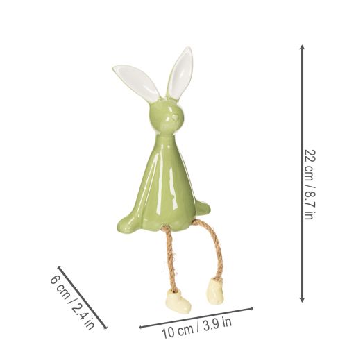 Artikel Keramische paashaasjes als decoratie op een plank voor een vrolijke sfeer, 22 cm, 2 stuks