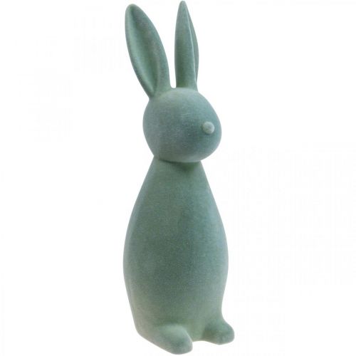 Floristik24 Decoratieve Paashaas Decoratieve Paashaas – 2e keus – Gevlokt Grijsgroen H47cm