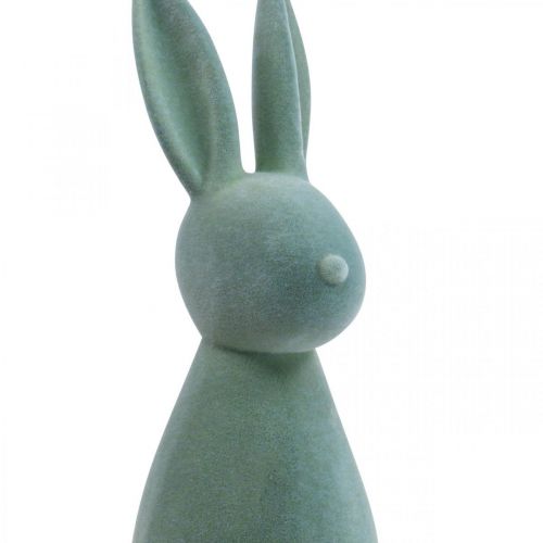 Artikel Decoratieve Paashaas Decoratieve Paashaas – 2e keus – Gevlokt Grijsgroen H47cm