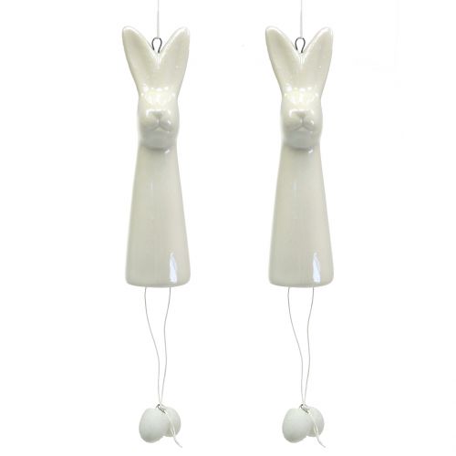 Floristik24 Konijn om op te hangen wit 10cm 6st