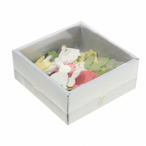 Floristik24 decoratie om te strooien Paashaas hout 5.2cm 40st assorti