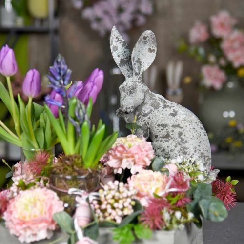Floristik24 Decoratief konijn zittend steenlook tuindecoratie H31cm