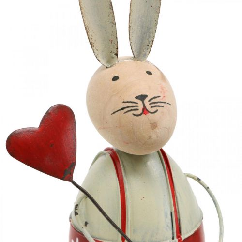 Artikel Konijn met kinderrandje Easter hout, metaal H21/23cm set van 2