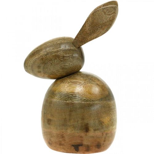 Floristik24 Zittend houten konijn, decoratief konijn, houten decoratie, Pasen 18cm