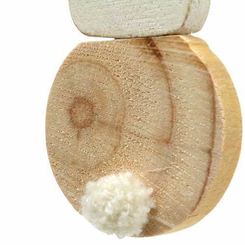 Artikel Paashaas om op te hangen crème, naturel hout assorti H10.5cm 8st