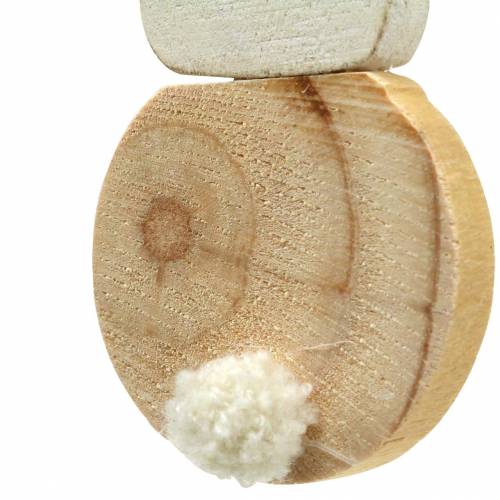 Floristik24 Paashaas om op te hangen crème, naturel hout assorti H10,5cm 8 st