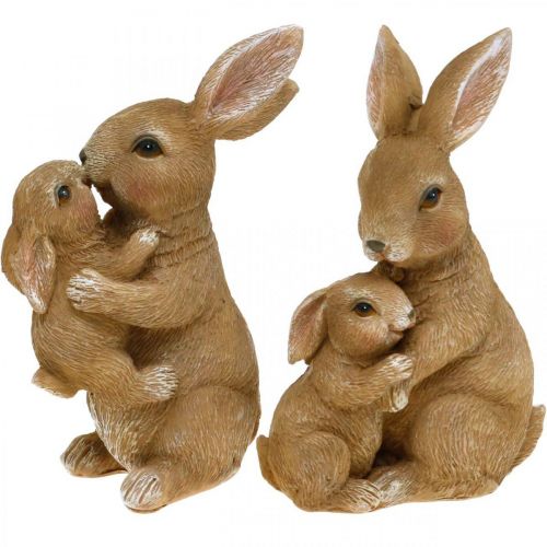 Floristik24 Konijnendecoratiefiguren konijnenfamilie Paasdecoratie H11.5cm 2st