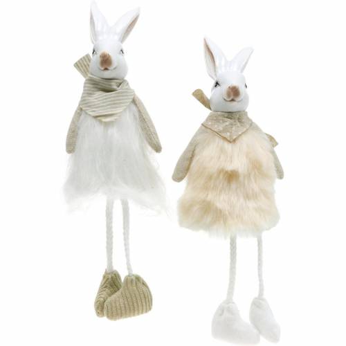 Floristik24 Paasdecoratie konijn rand zitting 26cm Paashaas figuur 2st