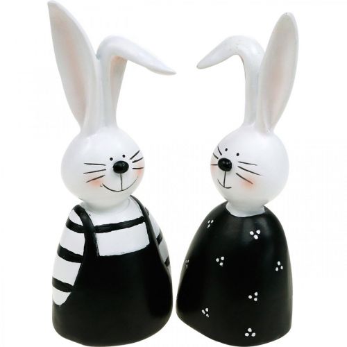 Floristik24 Paar konijntjes, lentedecoratie, konijnenbustes, tafeldecoratie, Pasen H18.5/18cm set van 2