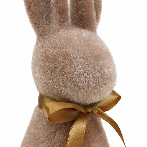 Floristik24 Bunny flocked bruin 30cm 2st