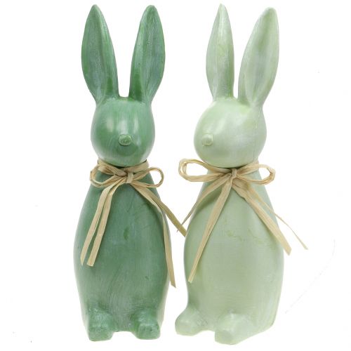Floristik24 Paashaasjes groen H29cm 2 st