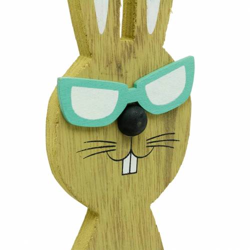 Floristik24 Paashazen met mand groen, lente, decoratieve plantmand, paasdecoratie houten konijn 2st