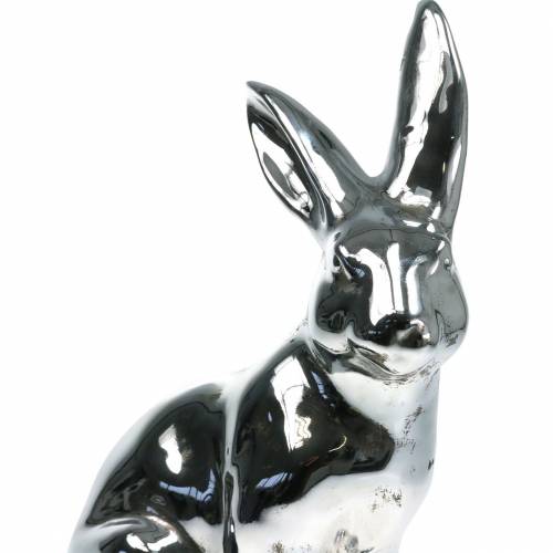 Artikel Konijn zilver antiek H35cm Groot decoratief konijn voor etalages