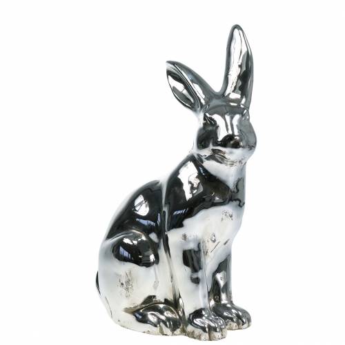 Floristik24 Konijn zilver antiek H35cm Groot decoratief konijn voor etalages