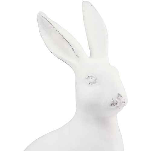 Artikel Konijn zittend decoratief konijntje Paasdecoratie wit kunststeen H22cm