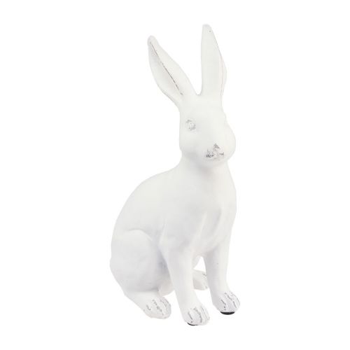 Artikel Konijn zittend decoratief konijntje Paasdecoratie wit kunststeen H22cm