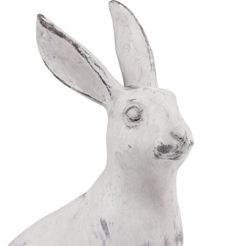 Floristik24 Konijn zittend decoratief konijn kunststeen wit grijs H21,5cm