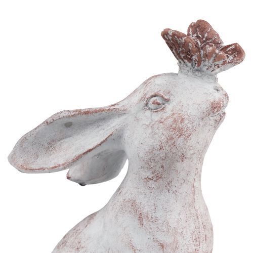 Floristik24 Konijn zittend kunststeen vlinderdecoratie 14×10,5×26cm