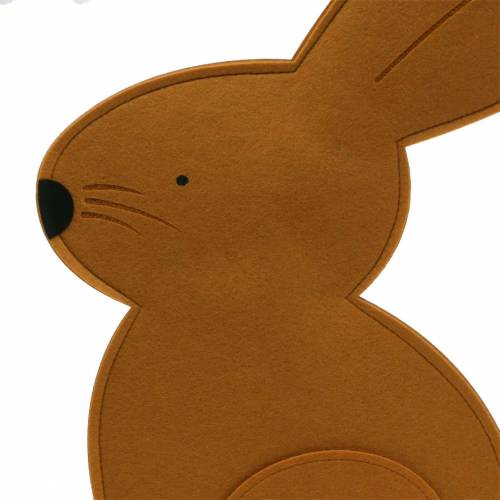 Artikel Decoratief konijn zittend vilt lichtbruin 40cm x 7cm H61cm Pasen decoratie, etalage